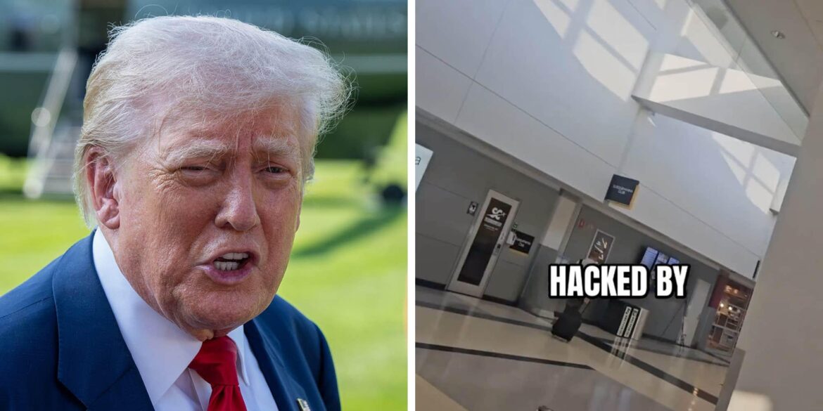 北米各地の空港がハッキングされ、親パレスチナ、反トランプのメッセージを流す | 「政府を閉鎖し、サイバーセキュリティの支払いを忘れていたことに気づくことを想像してみてください。」