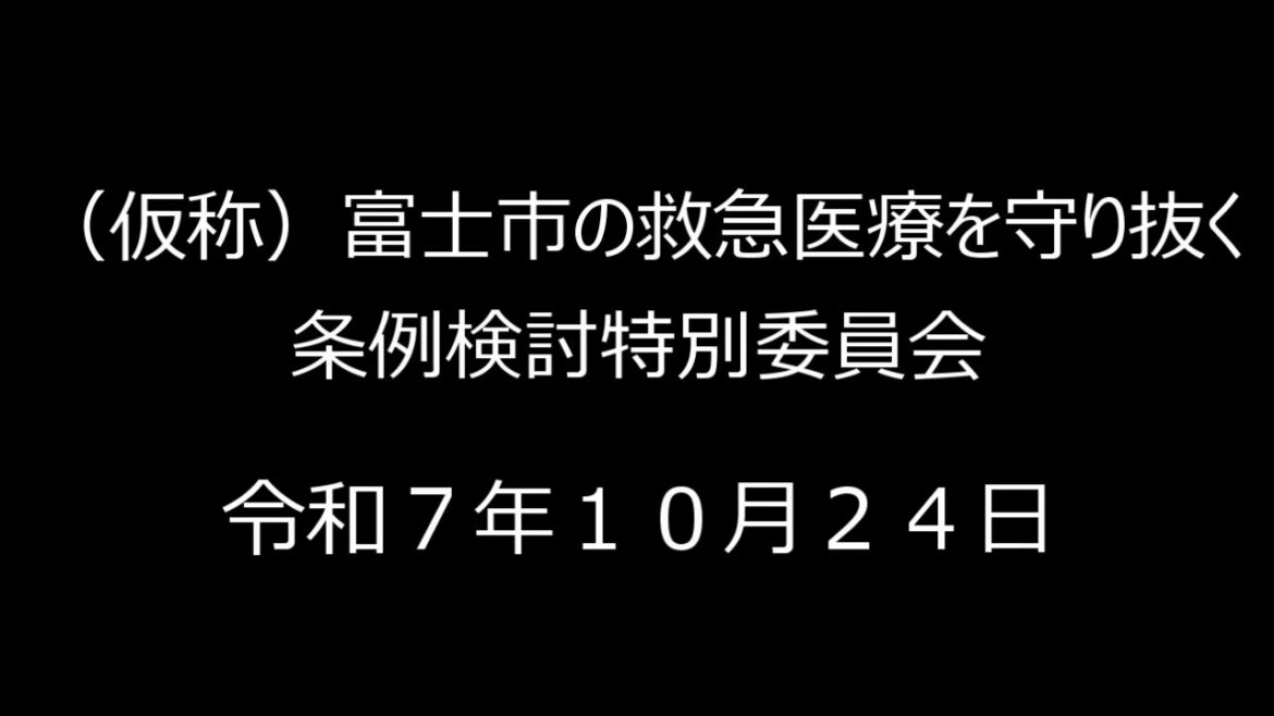 (仮称)富士市の救急医療を守り抜く条例検討特別委員会 (仮称)富士市の救急医療を守り抜く条例検討特別委員会