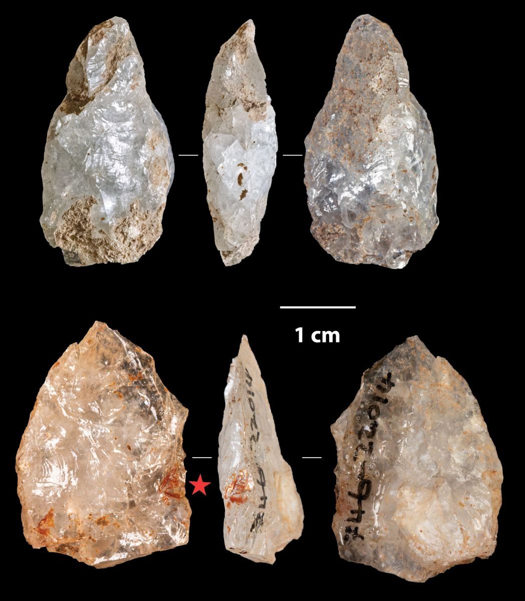 9500年前の火葬跡から出土した石器/Justin Pargeter via CNN Newsource