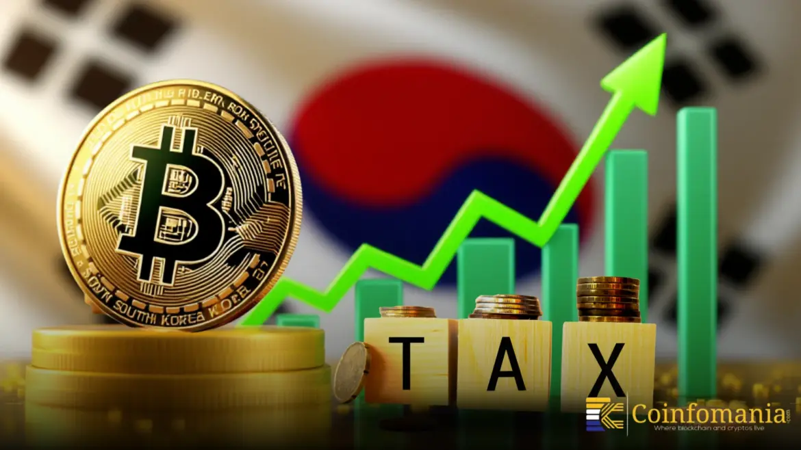 South Korea to Tax Crypto Gains at 22% Starting January 2027 Coinfomania Logo