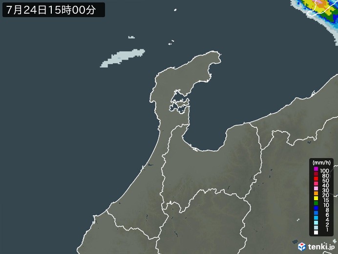 石川県の過去の雨雲レーダー(2026年07月24日) – 日本気象協会 tenki.jp 石川県の雨雲レーダー(2026年07月24日)
