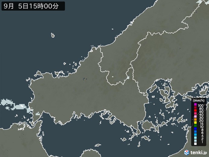 山口県の過去の雨雲レーダー(2026年09月05日) – 日本気象協会 tenki.jp 山口県の雨雲レーダー(2026年09月05日)