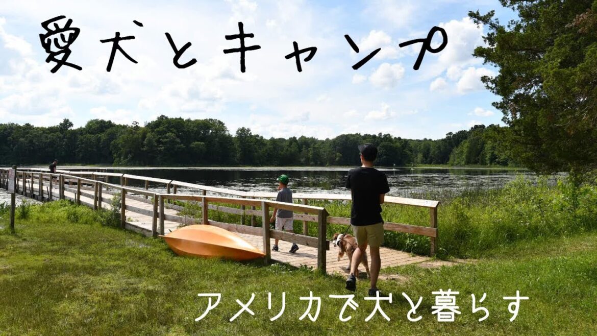 【オーストラリアンシェパード】愛犬とアメリカで初めてのキャンプ 釣りにボートに男の料理! | It’s first time to camp for An Australian Shepherd.