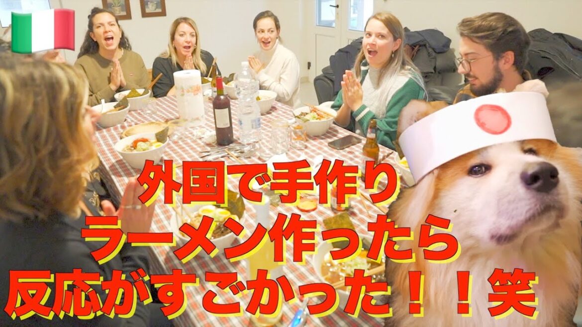 I made handmade ramen in Italy ♪ Akita dog ``SANGO''vlog