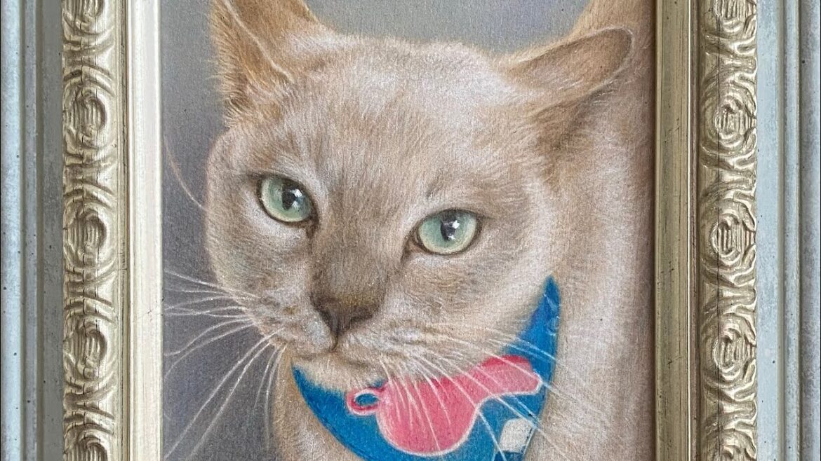 色鉛筆画【トンキニーズ 】の制作過程