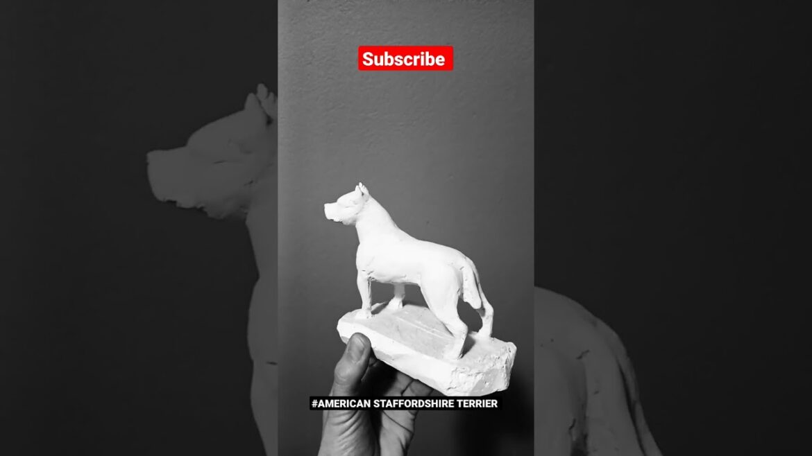 American Staffordshire terrier Amstaff sculpture dog