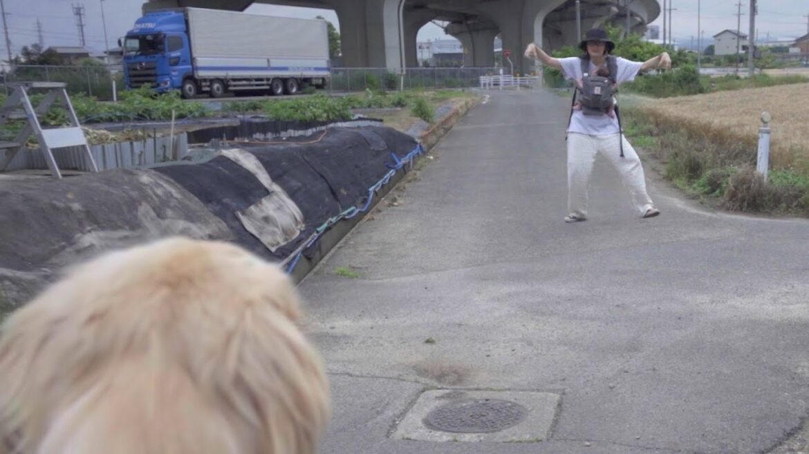 愛犬を変なポーズで待ち伏せしたらめっちゃ吠えられた。