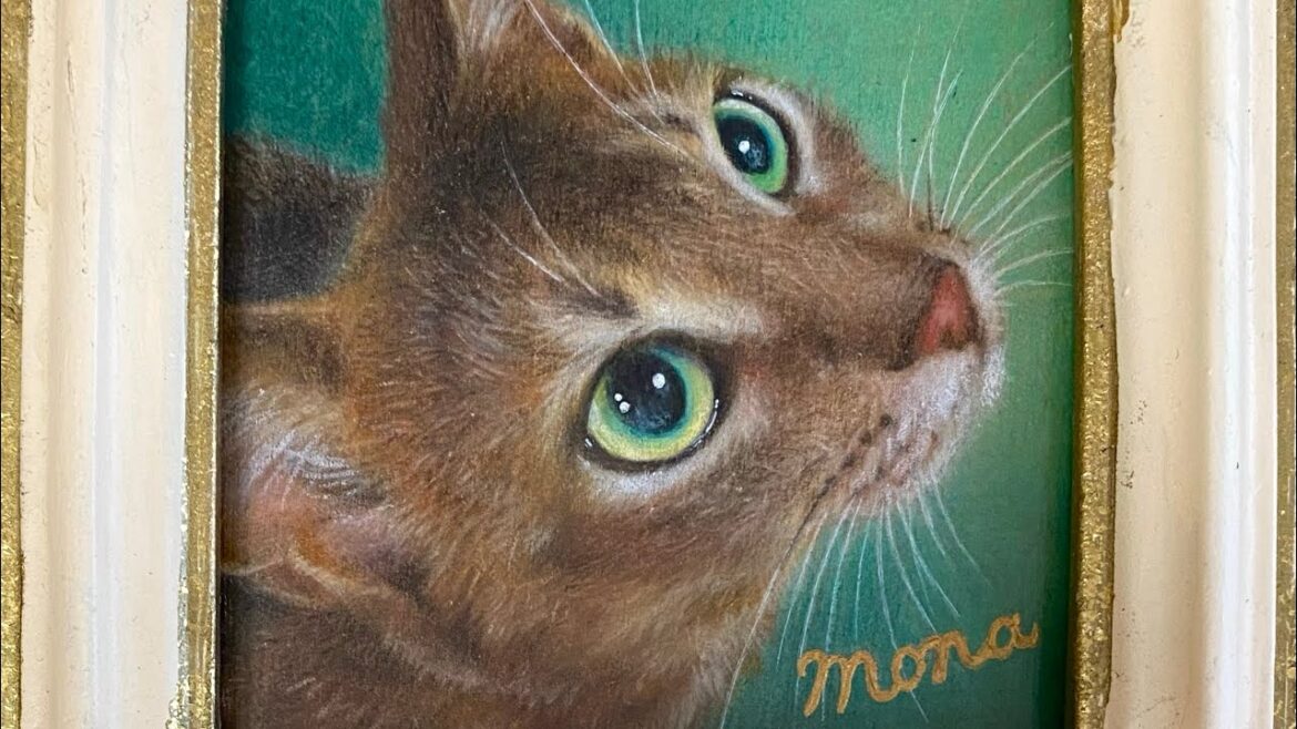 ミニ色鉛筆画【アビシニアン / Monaちゃん】のメイキング動画♪