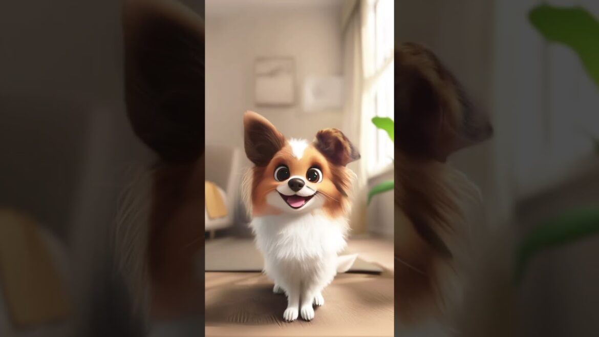 今日パピヨンのココアちゃんのディズニー風アートを作らせていただきました♪ #パピヨン #papillon