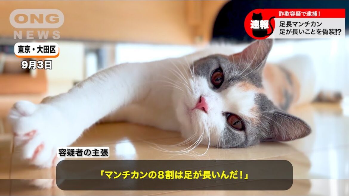 【もふもふ】足長マンチカン、足の長さを偽装⁉️#cat #lovely #cute