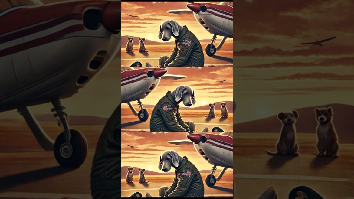 ワイマラナー　パイロットになる　＃A Weimaraner becomes a pilot.