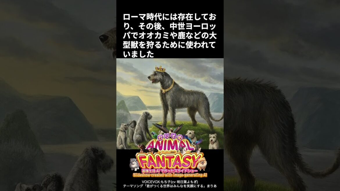 世界最大級の犬アイリッシュ・ウルフハウンド #動物, #画像生成AI, #謎,