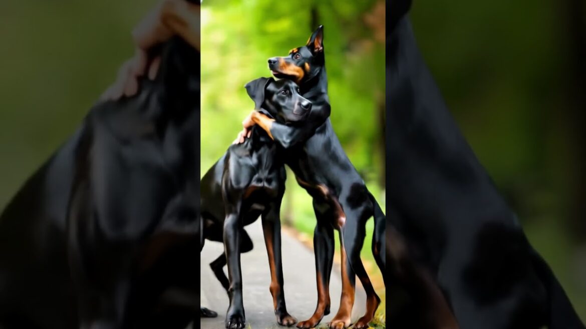 🐾✨ Dog Fusion: Transforming Dobermann  & Great Dane 💕 | Doberdane 🐶❄️#shorts #hybrid #dog