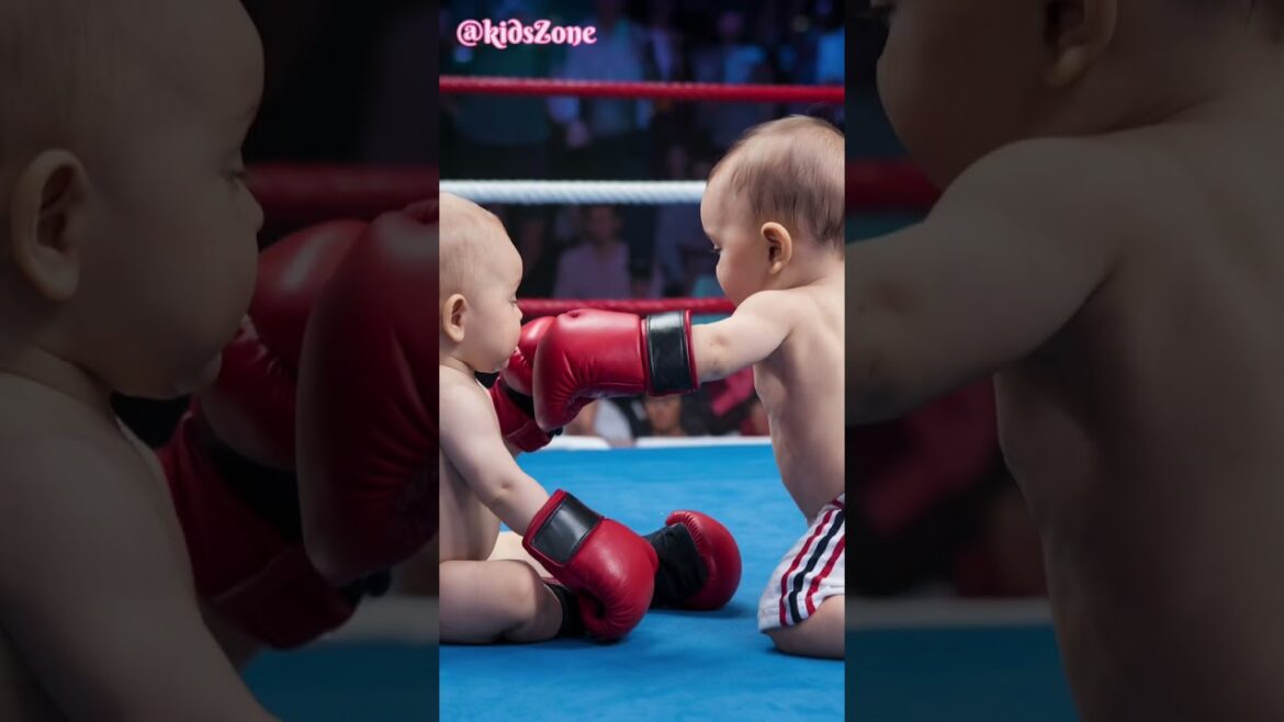 "Adorable Baby Boxing Match 🥊😂 Cutest Fight Ever!"#shorts #dangerous😂