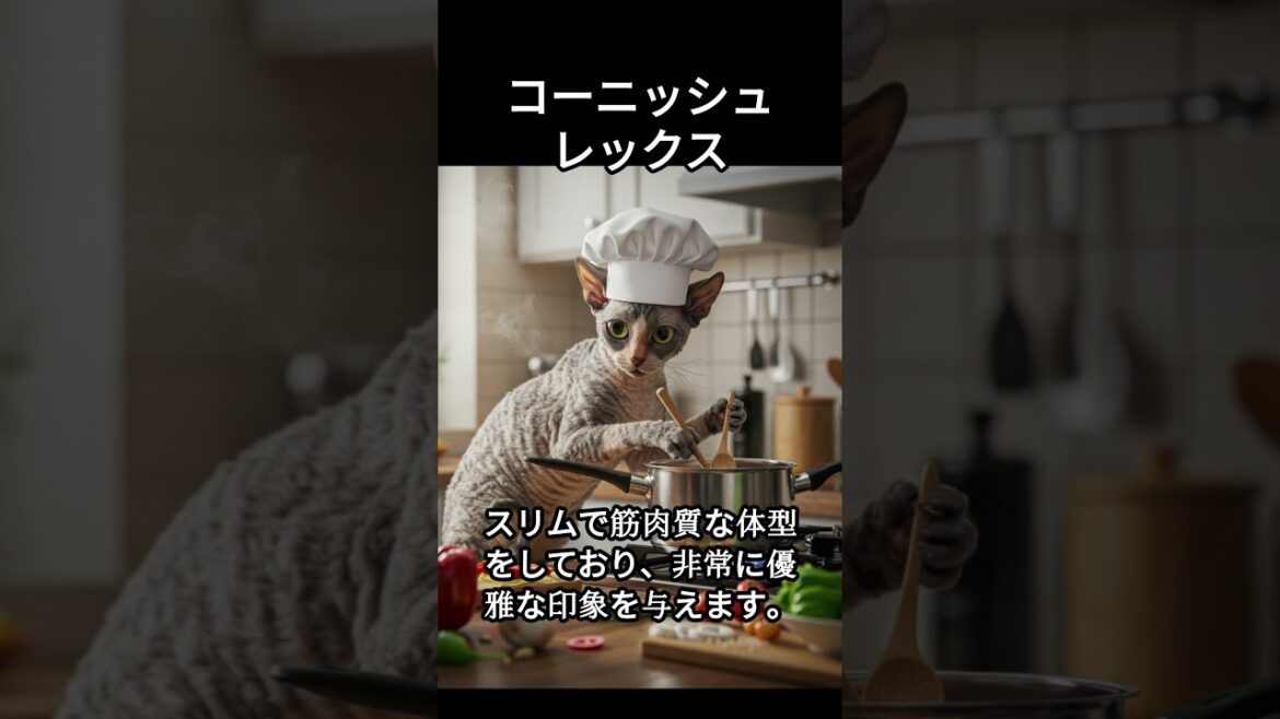 コーニッシュレックスのかわいい生態、雑学【猫】#cat#catshortsvideo #ねこ #ネコ #猫 #子猫  #かわいい #雑学 #豆知識 #解説