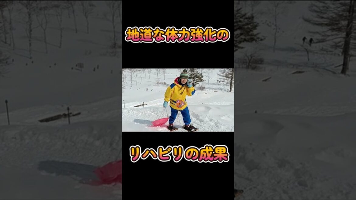 脳出血後に初スノーシューと雪遊び②　#shorts #脳出血 #ボーダーコリー #犬とお出かけ #ハイエース #夫婦 #スノーシュー