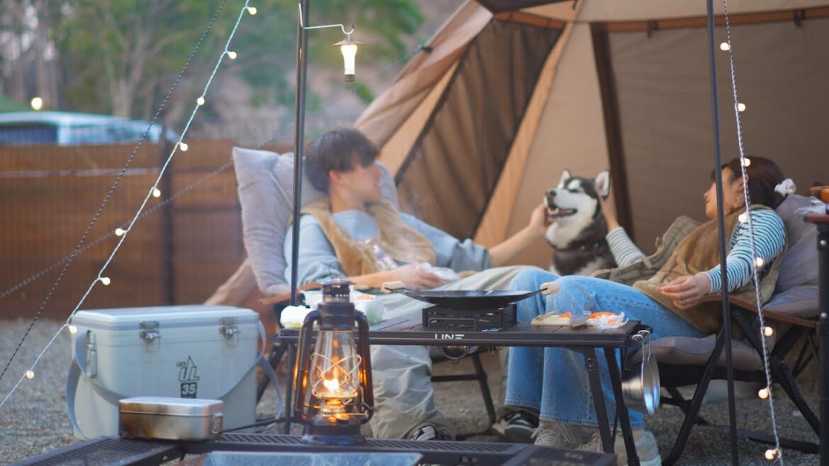 ハスキー犬とノーリードでキャンプ🏕️ドッグランサイト[音の杜キャンプ場]三重（前編）