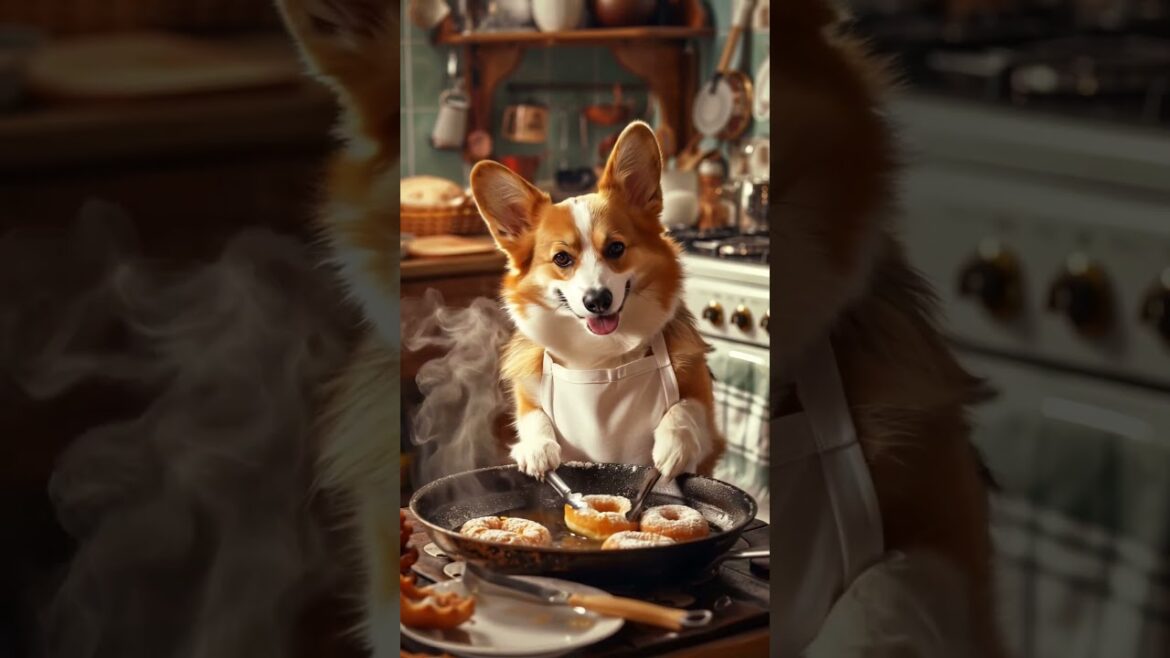 마루의 우당탕탕 도넛만들기 🐾🐾 #웰시코기 #welshcorgi #animal #dog  #강아지 #요리 #도넛