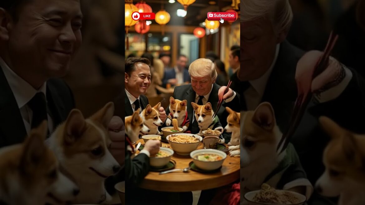 Corgis Eat Noodles FASTER Than Donald Trump and Elon Musk