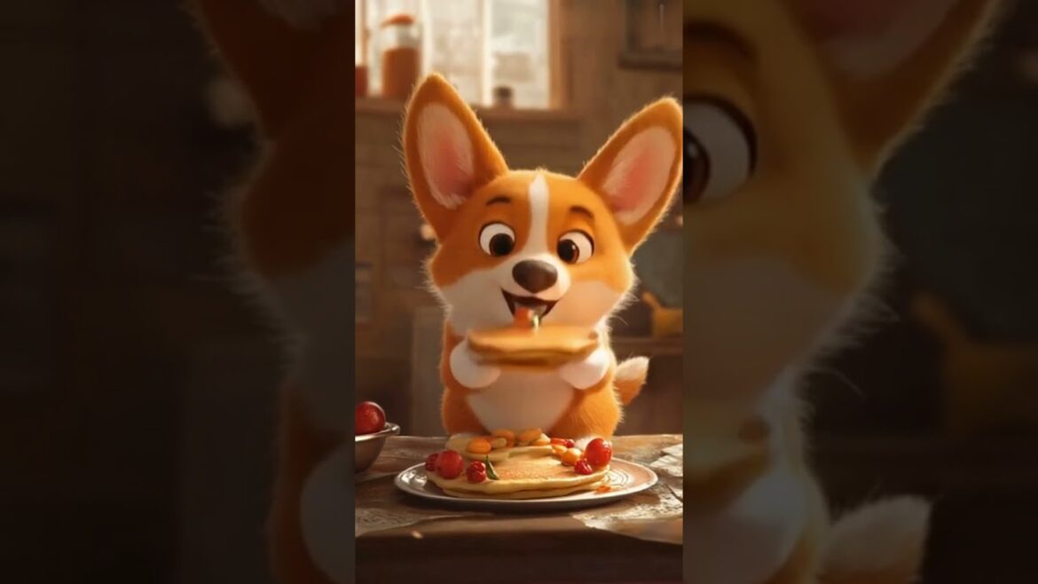 Corgi's teatime! #Corgi #CorgiLovers #PancakeTime #DogLovers #CuteCorgi #CorgiLife #PuppyEats