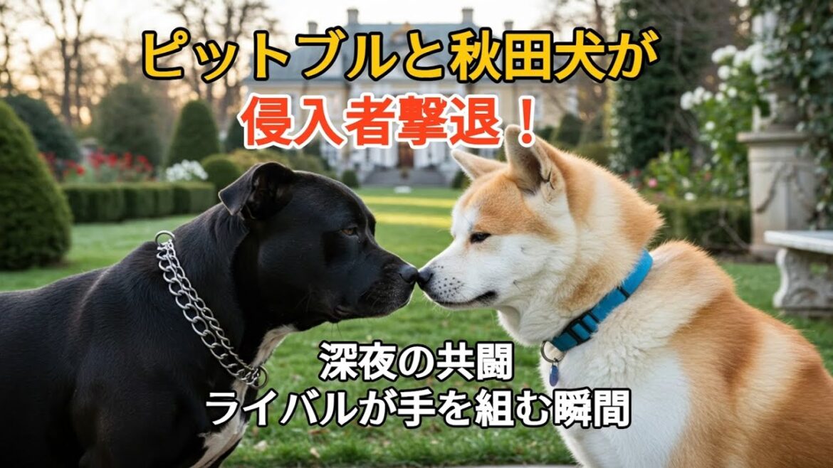 ピットブル×秋田犬　ライバルから同志へ（ロングver.）