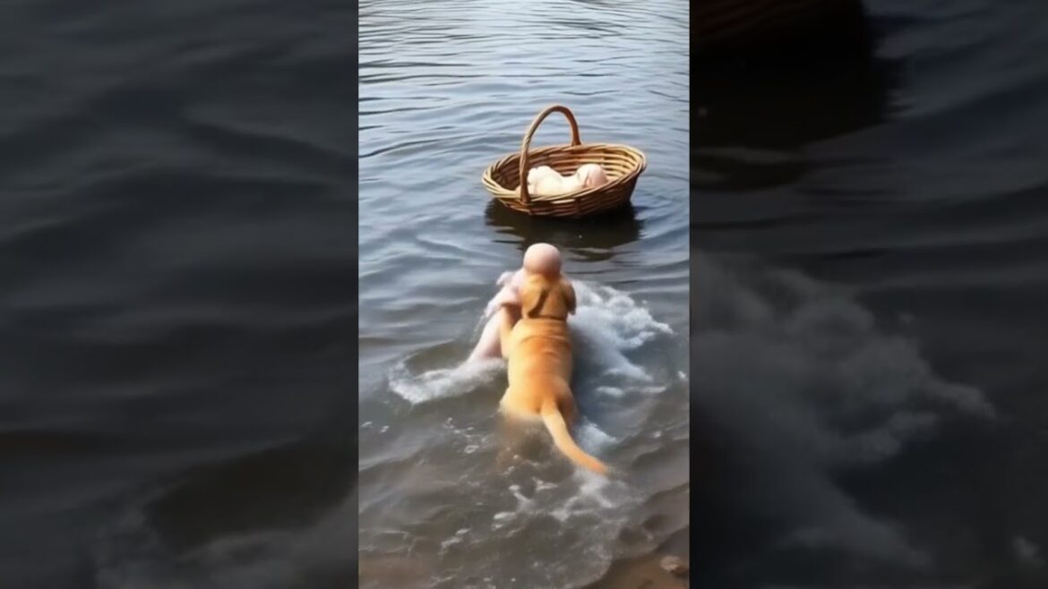 Labrador Puppy 🐶 Saves Baby from Dangerous Gorilla #puppy #cuteanimal #funny #gorilla #cuteanimal
