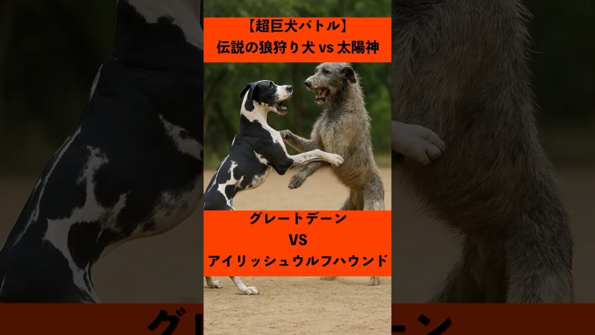 グレートデーンVSアイリッシュウルフハウンド#shorts