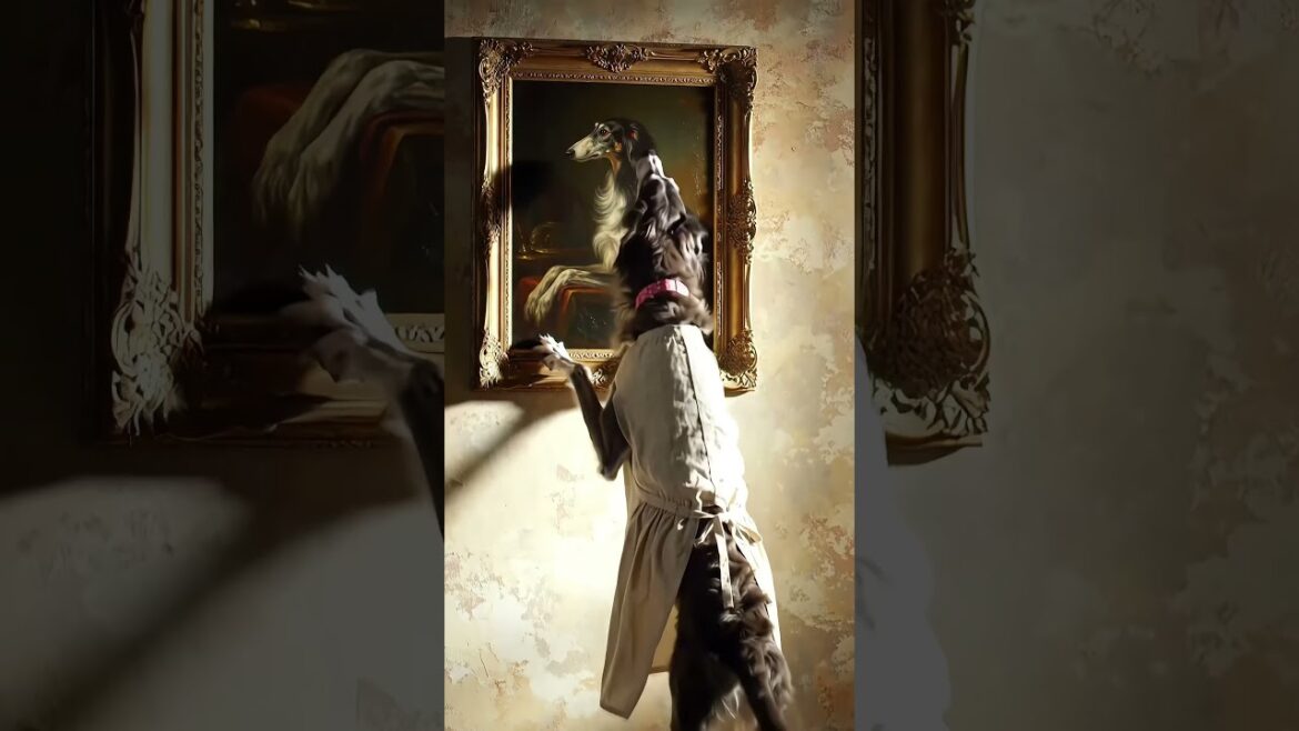 Paws at Work 🛠️ |  Saluki Hangs a Painting!
