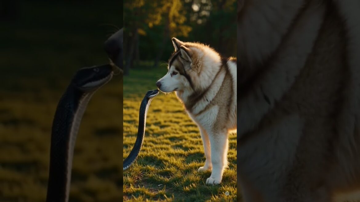 The head of the snake will be cut off or the nose of the American malamute will be ripped off