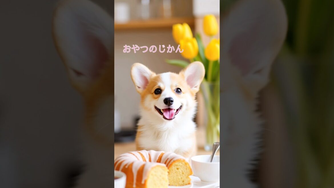 「癒し動画」午後のティータイム　#shorts  #shortvideo #shortvideo  #corgi #ai  #dog #かわいい犬  #コーギー　#お菓子作り