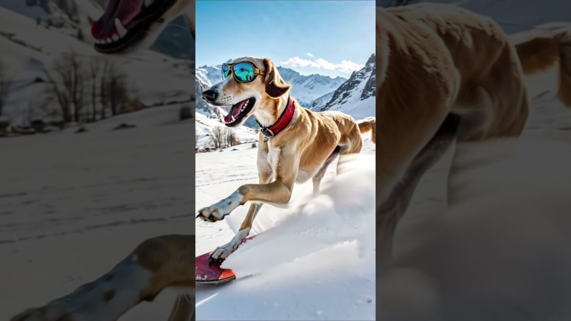 Daffyd Snowboarding 1 #doglife #adventuresport #cute #snowboarding #alps