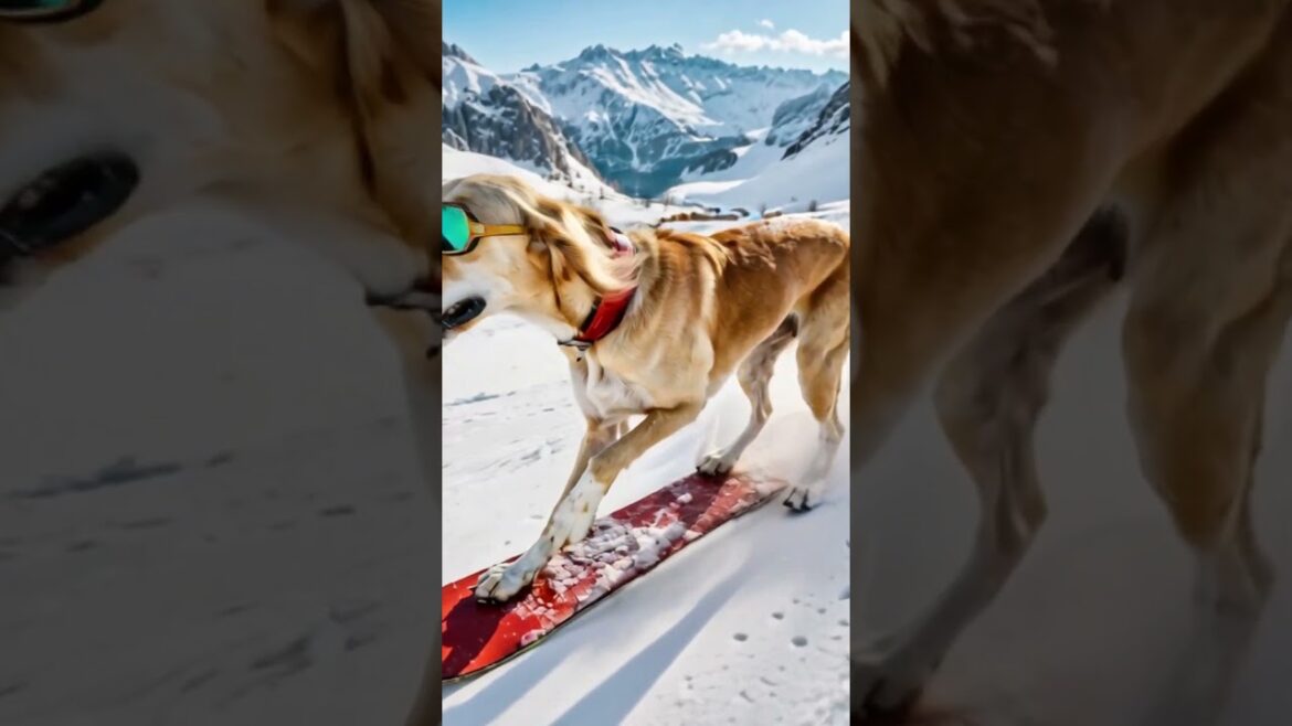 Daffyd Snowboarding 2 #doglife #adventuresport #cute #snowboarding #alps