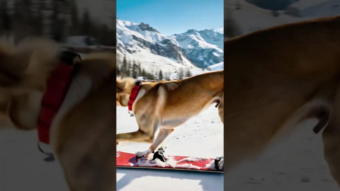 Daffyd Snowboarding 3 #doglife #adventuresport #cute #snowboarding #alps