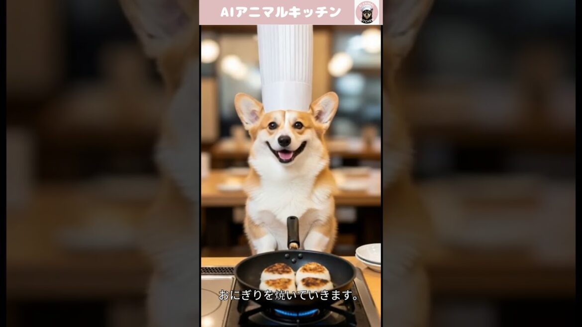 コーギーが焼きおにぎりを作ります！ #犬のいる生活  #コーギー #aiアニマルキッチン