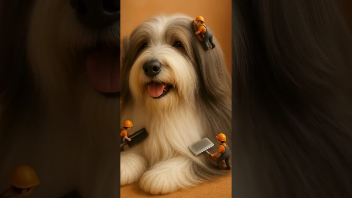 It's the famous dancing Bearded Collie from TikTok!