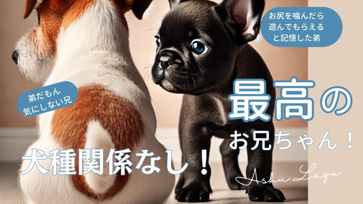 フレンチブルドッグの赤ちゃんの攻撃　兄はジャックラッセルテリア！　#あしゅらご