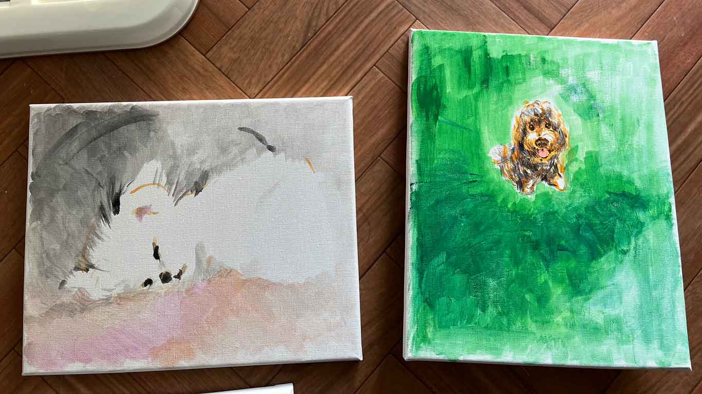 話題になった作品の一部。ふんわり優しい絵柄に癒やされる【写真提供：形が定まらない犬（@papoter_dog）さん】