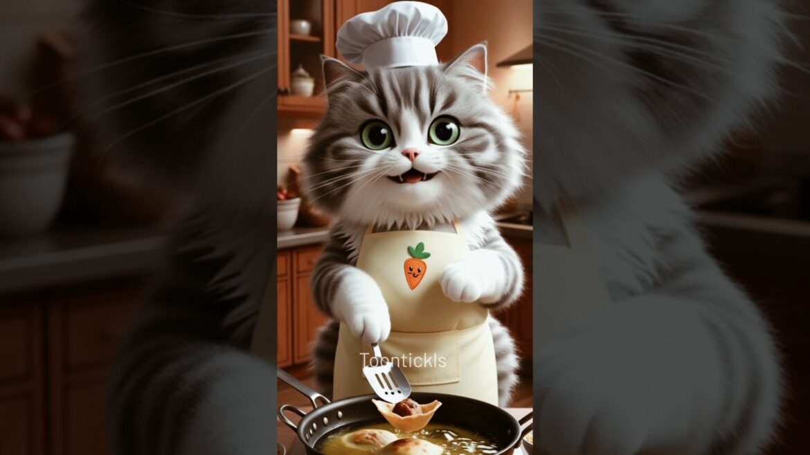 Cat Cooks Indian Street Food - MasterChef Cat #shorts #ai #cat #funny #trending
