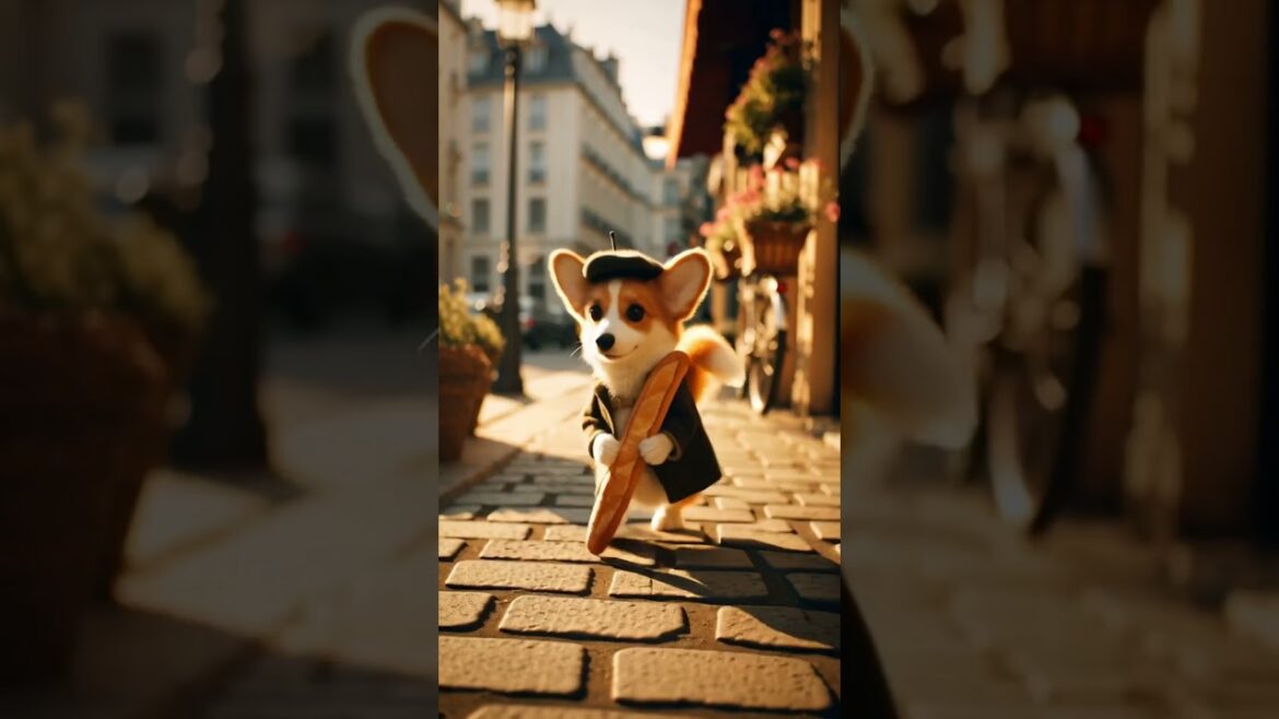 コーギーのお買い物　フランスパン買って迷子編③　#コーギー #shorts #Corgi #aiart #cute  #dog #AI動画 #funny #puppy #love #pets