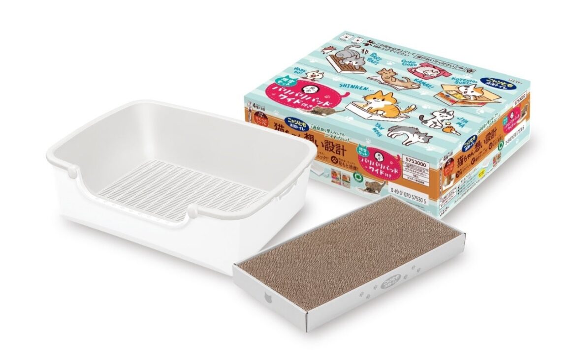 【エステー】「ニャンとも清潔トイレ」×「猫壱」コラボの数量限定品 「ニャンとも清潔トイレ らくっとシンプル ホワイト&ライトグレー 猫壱バリバリパッド付き」を新発売 【エステー】「ニャンとも清潔トイレ」×「猫壱」コラボの数量限定品 「ニャンとも清潔トイレ らくっとシンプル ホワイト&ライトグレー 猫壱バリバリパッド付き」を新発売