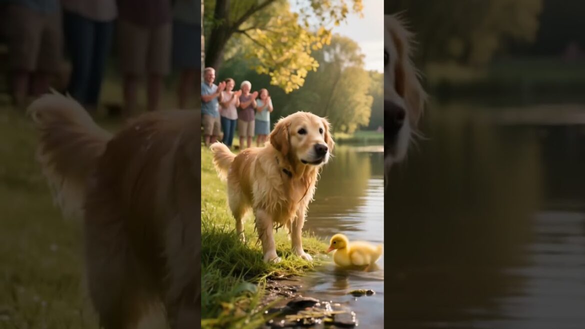 A brave dog saves a little lamb from drowning in the water 🐶🐑💦.