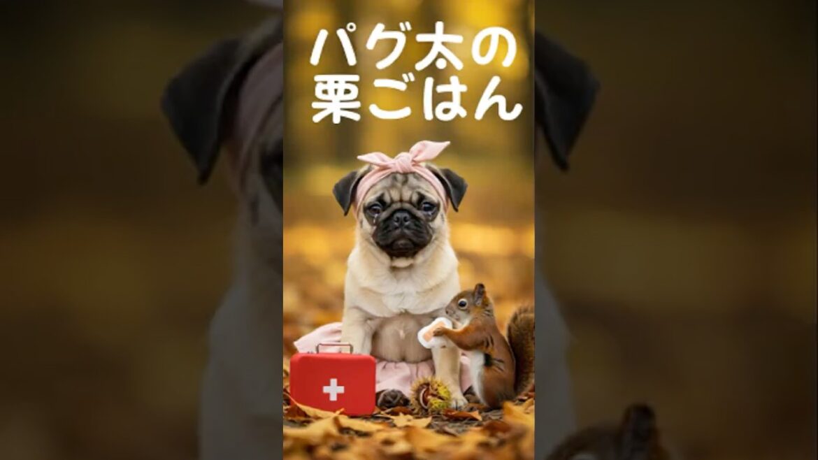 パグ太の栗ごはん🍚🌰　 #癒し動画 #pug #動物