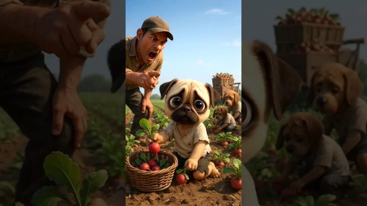 Poor Pug Was Fooled With Ice Cream🍦💔 Forced  to Work on a Farm😢#shorts #poor #emotionalstory #animal