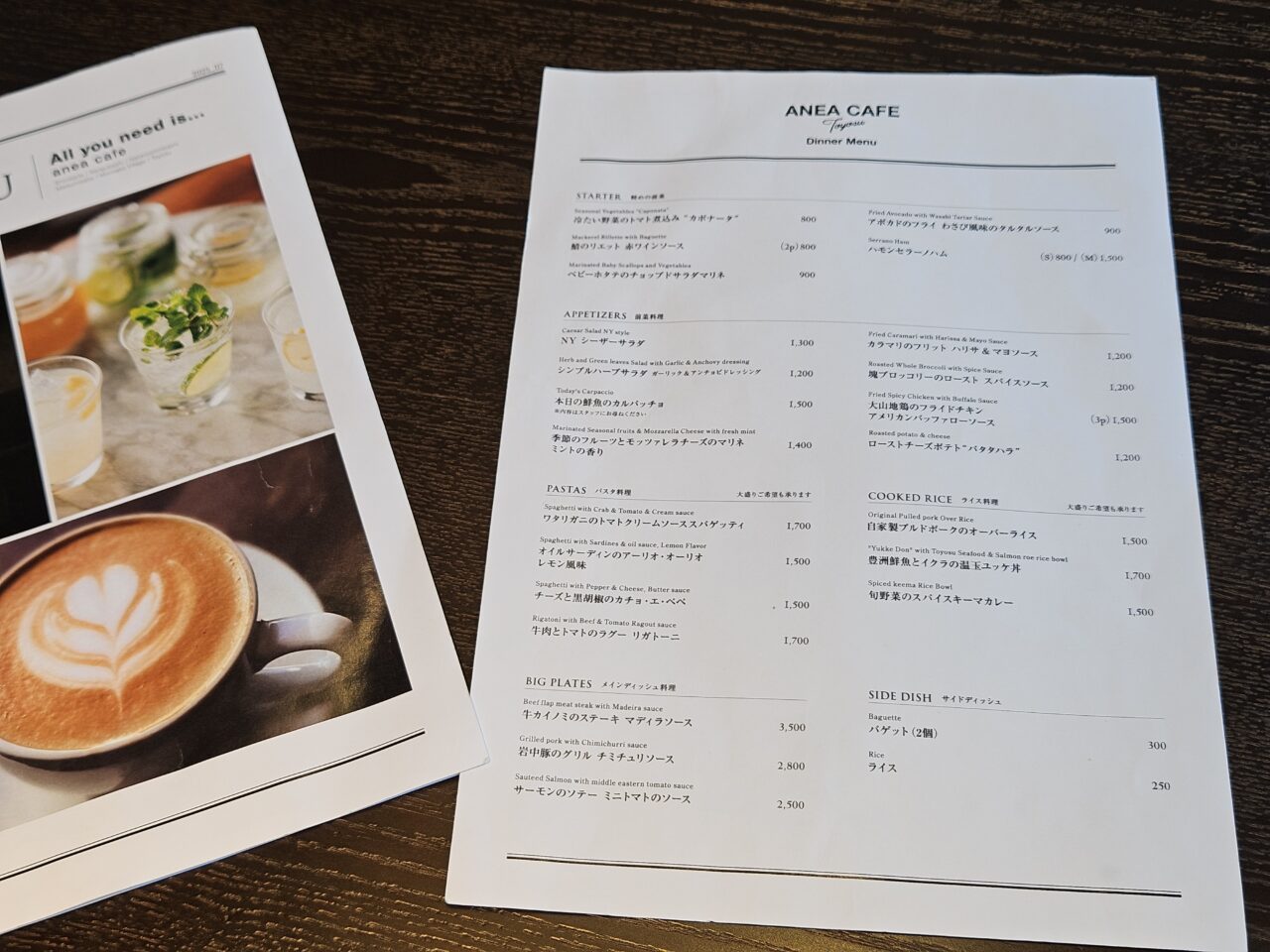 アネアカフェ豊洲のメニュー