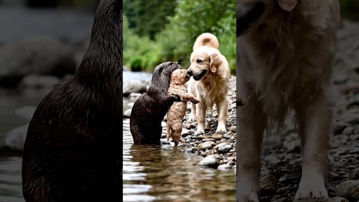 Otter Saves Puppy and Returns to Mom Dog 💕 | Heartwarming Animal Moment