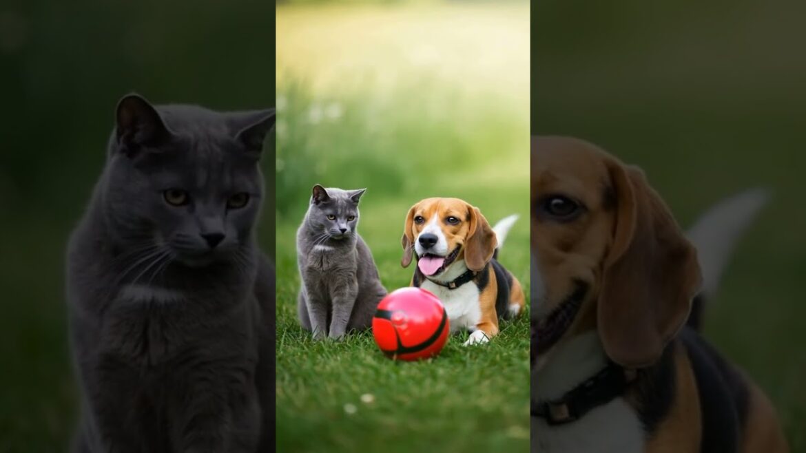 🐶Tired puppy unresponsive to ball play 😂🐱 #youtubeshorts #dogandcat #reels#dog#cat#healingvideo