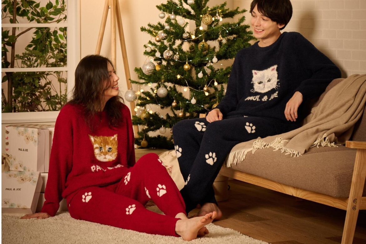 ポール & ジョー“猫と肉球”ルームウェア、ふんわりニットでお揃いも - ファッションプレス