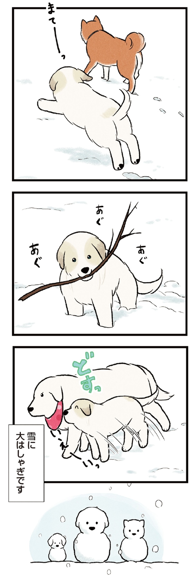 雪に大はしゃぎです