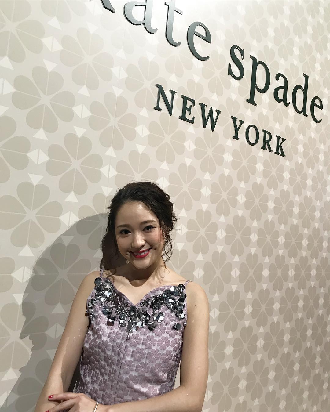 Cancam Kate Spade New Yorkのパーティーでまいまいをキャッチ 淡いピンクのワンピースもバッグも似合ってますまいまい かわいい まいまい Chay Wacoca