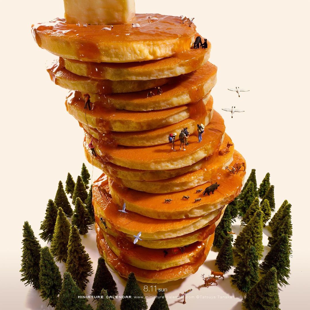 田中達也 8 11 Sun Pancake Mountain 山に登るとホットする 山の日 ホットケーキ Pancake Mountain Wacoca Japan People Life Style